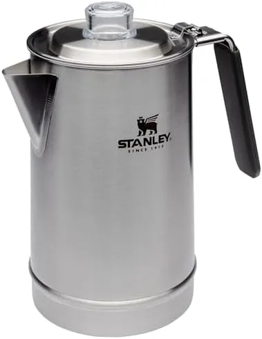 Stanley Coffee Percolator 1.1QT, Stainless Steel Wide Mouth Coffee Press,Large Capacity, Ergonomic Handle, Dishwasher Safe