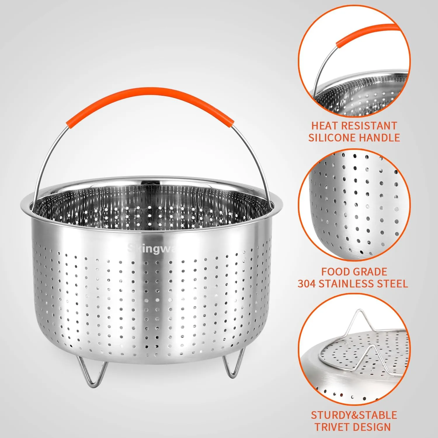 Steamer Basket for Instant Pot, Stainless Steel Vegetable Steamer Basket Insert for Pots (3qt)