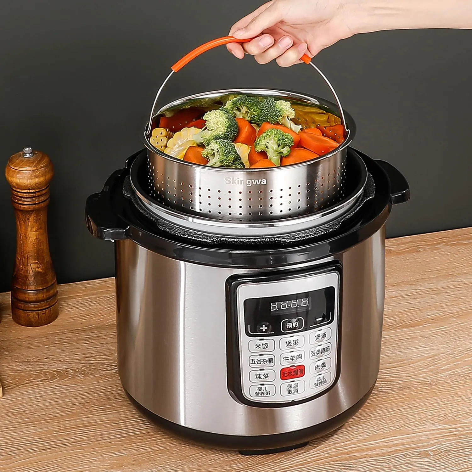 Steamer Basket for Instant Pot, Vegetable Steamer Basket Stainless Steel Steamer Basket Insert for Pots (8qt)