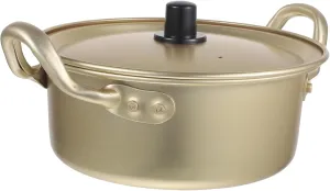 STOBAZA 2pcs Aluminum Casserole Cookware Pot Lid Portable Cooking Pot Noodles Bowls Instant Noodle for Camping Hiking Outdoor Cooking