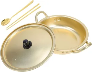 STOBAZA Ramen Pot Set 2 Handles Quick Cooking Non-stick Aluminum for Soup Stew Curry Camping Hiking