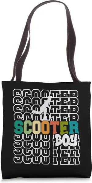 Stunt Scooter Motif for Boys Skater Scooter Tote Bag