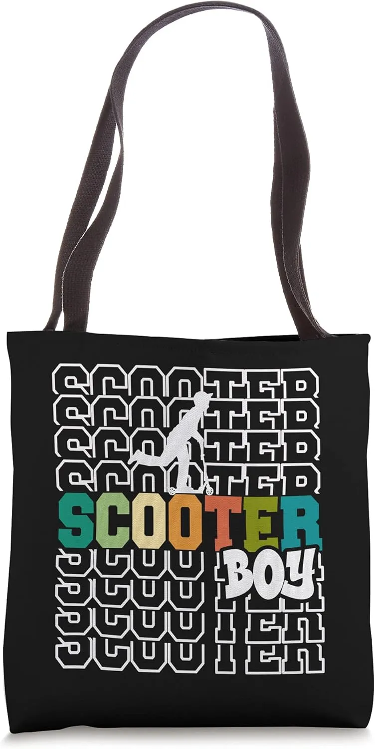Stunt Scooter Motif for Boys Skater Scooter Tote Bag