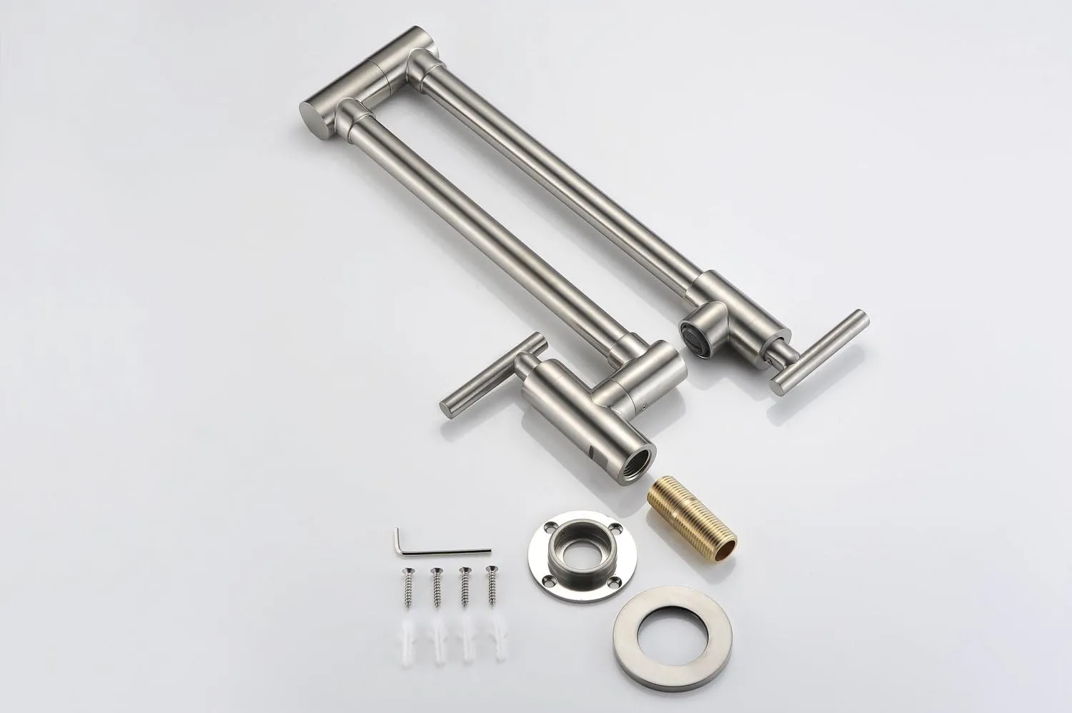 SUMERAIN Pot Filler Faucet Wall Mount,Brushed Nickel Finish and Dual Swing Joints Design
