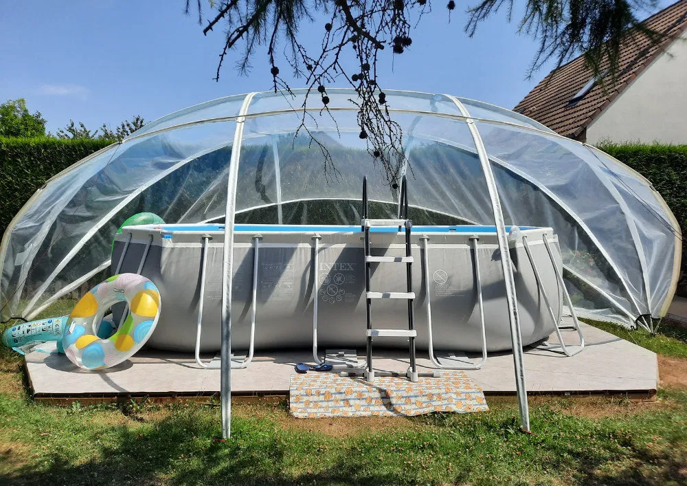 SunnyTent Pool Dome Oval size M 21.3×14.4 ft.