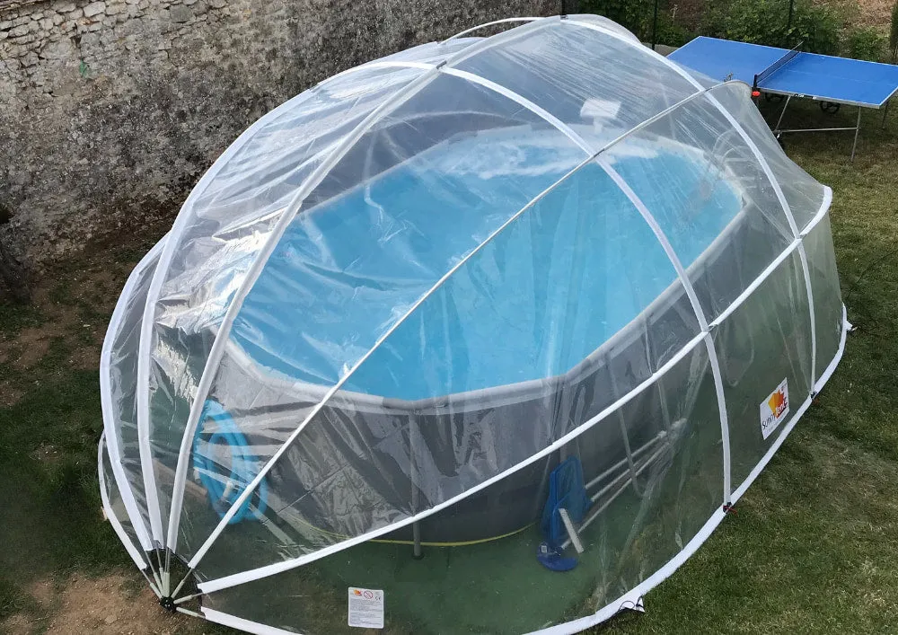 SunnyTent Pool Dome Oval size M 21.3×14.4 ft.