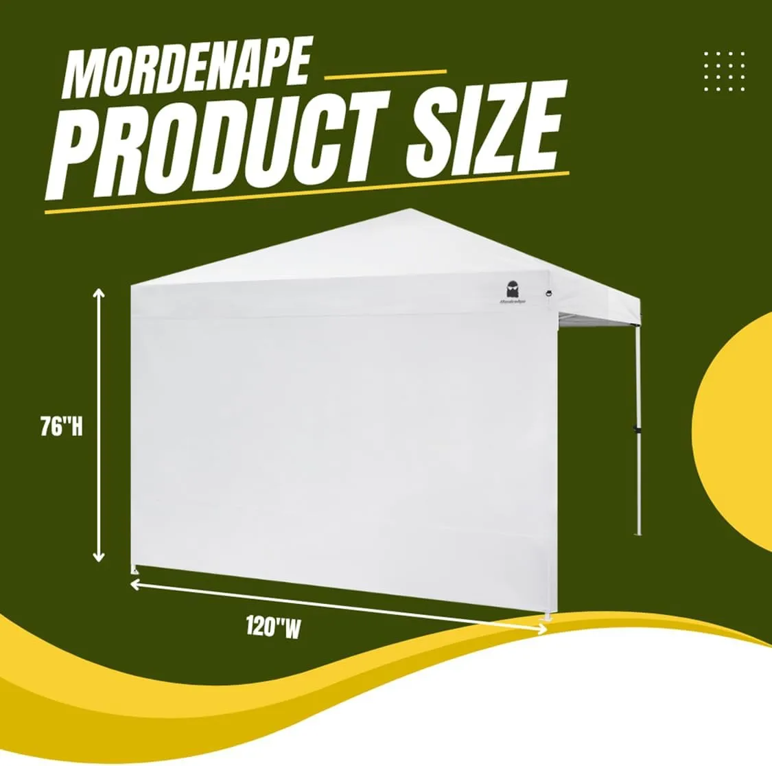 Sunshade Sidewall for 10x10 Pop Up Canopy Tent - Straight Leg, Instant Waterproof Canopy Sidewalls, 1 Pack Canopy Side Wall Only (Spliceable, White)