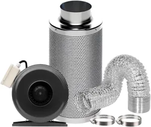 SunStream 6" Grow Tent Ventilation Kit, 440 CFM Inline Fan, Carbon Filter, 25ft Ducting Ventilation System for 2x2/3x3 Grow Tents Indoor Gardening, Hydroponics