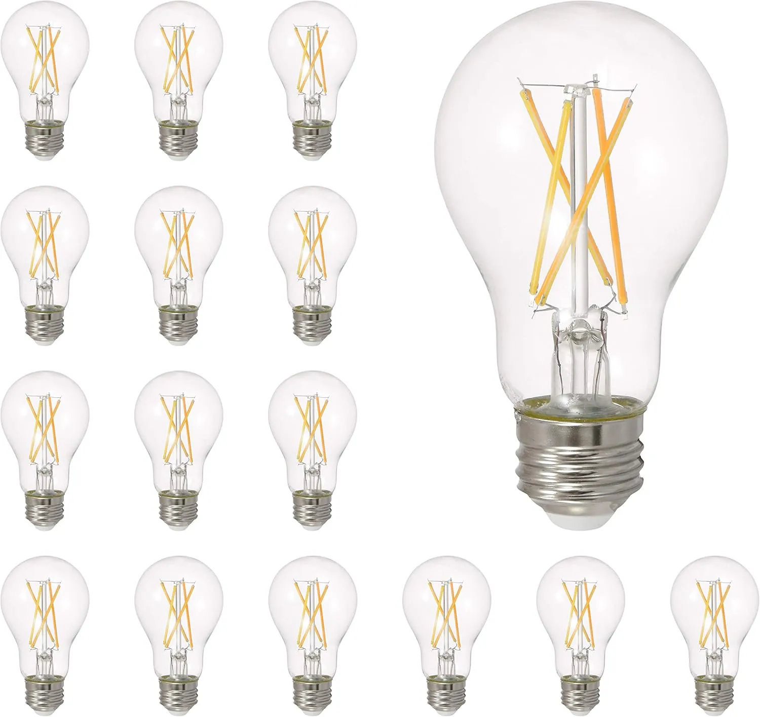 SYLVANIA LED TruWave Natural Series A19 Light Bulb, 60W Equivalent, Efficient 8W, Medium Base, Dimmable, Clear, 5000K, Daylight - 4 Count (Pack of 4) - Total 16 (40809)