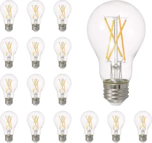SYLVANIA LED TruWave Natural Series A19 Light Bulb, 60W Equivalent, Efficient 8W, Medium Base, Dimmable, Clear, 5000K, Daylight - 4 Count (Pack of 4) - Total 16 (40809)