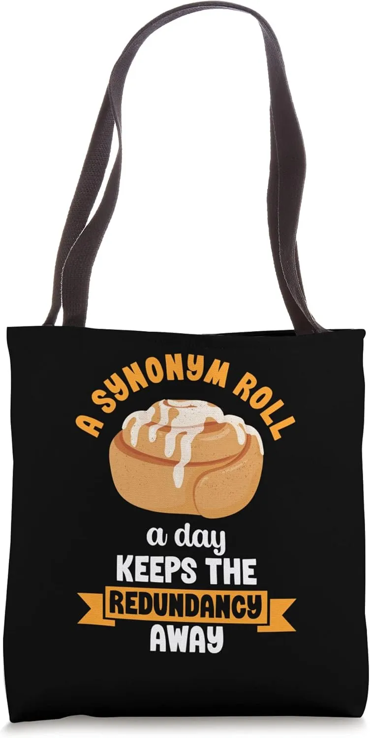 Synonym Rolls Grammar Cinnamon Roll Bread English Teacher Tote Bag