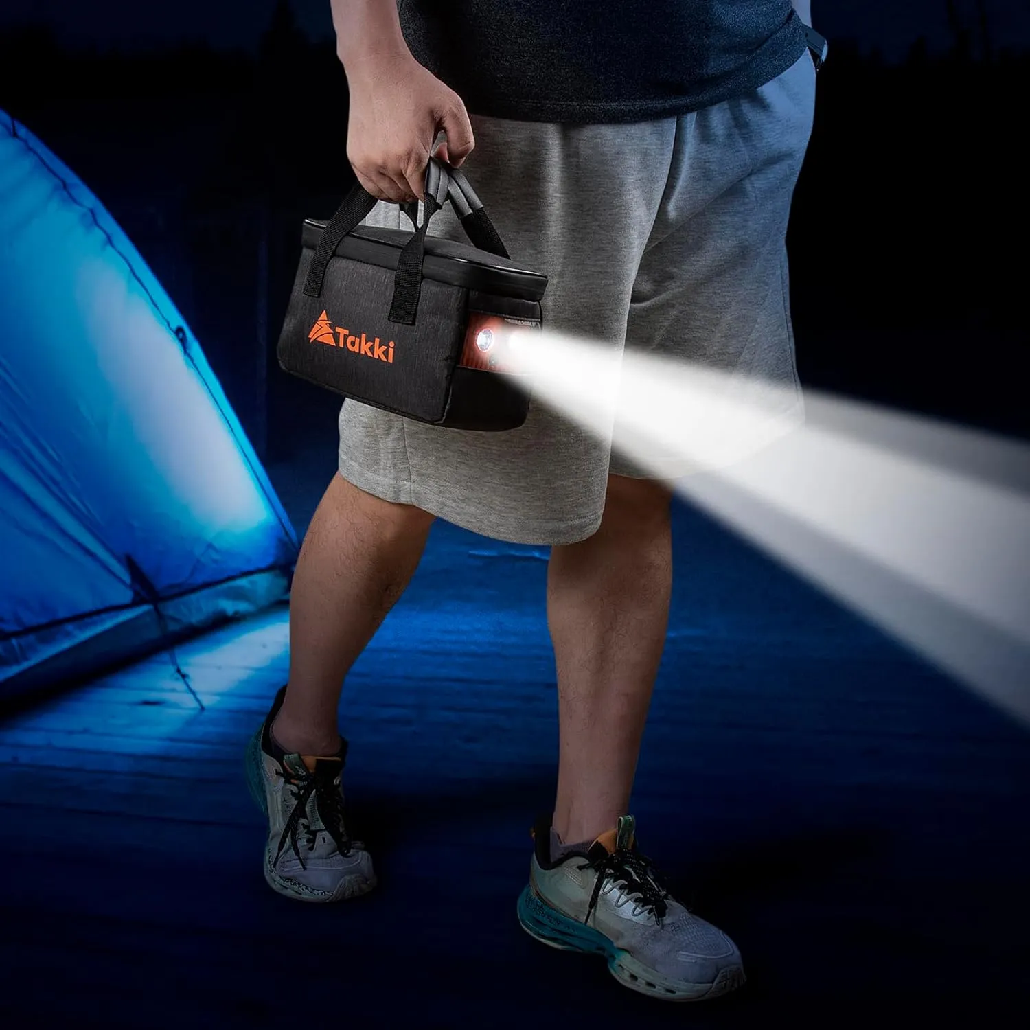 Takki 88Wh Portable Power Station with Carrying Case Bag, Camping Generator Lithium Battery with Peak 120W AC Outlet USB Ports for Outdoor Camping Home Emergency