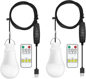 Taysing USB Light,USB Lamp,Camping Lights,7W Dimmable Hanging Portable Emergency Light Tent Lights for Power Station Solar Panel Charger Power Bank Power Outage Camping Outdoor Hurricane,2 Pack 5000K