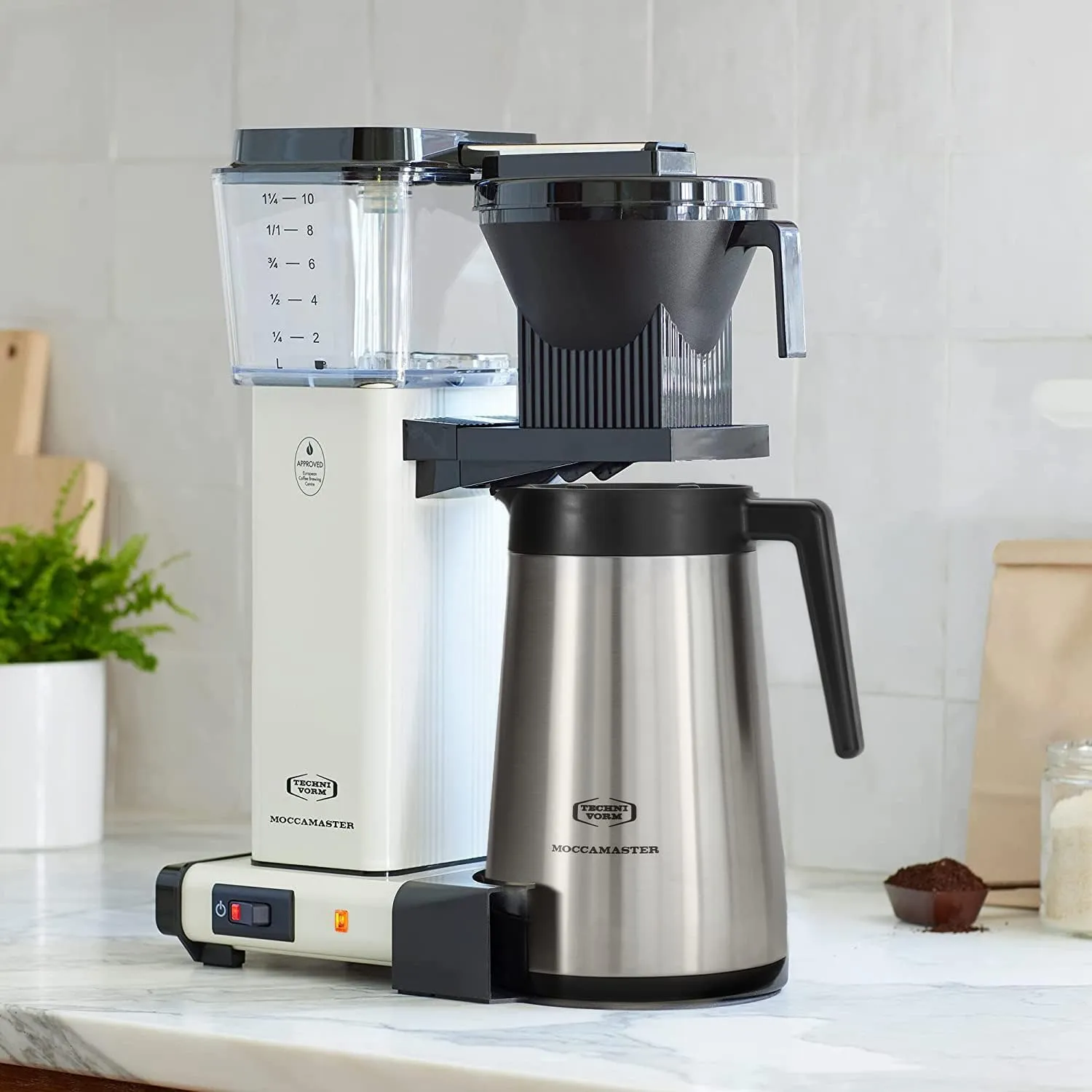 Technivorm Moccamaster 79318 KBGT thermal Carafe 10-Cup Coffee Maker 40 Ounce, Off-White 1.25l