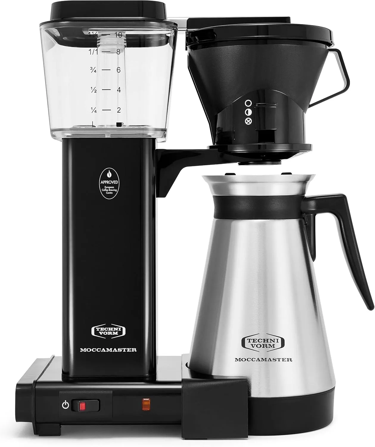 Technivormm Moccamaster 79114 KBT Coffee Brewer, 40 oz, Black & Technivorm Moccamaster #4 White Paper Filters, 100-count per box