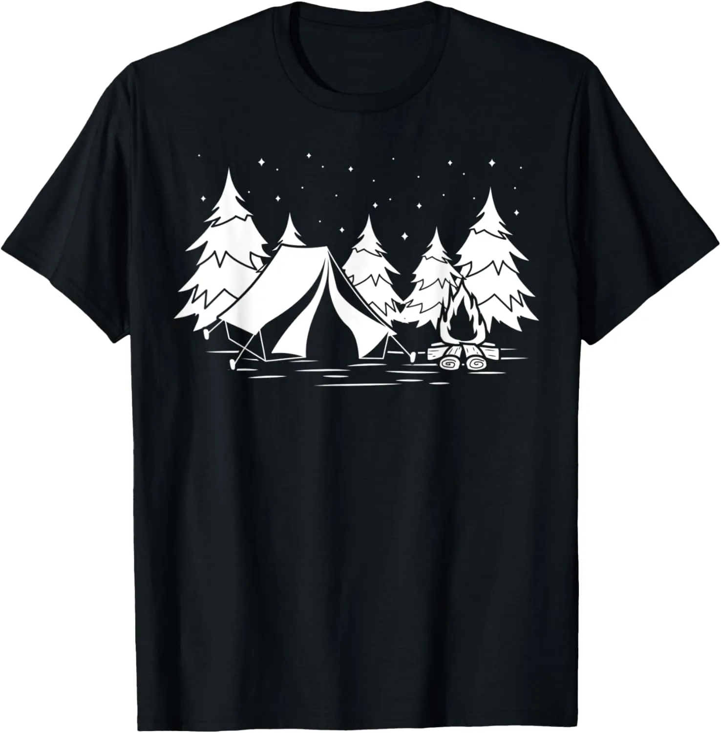 Tent Camping Camper Stargazing Campsite Outdoor Lovers T-Shirt