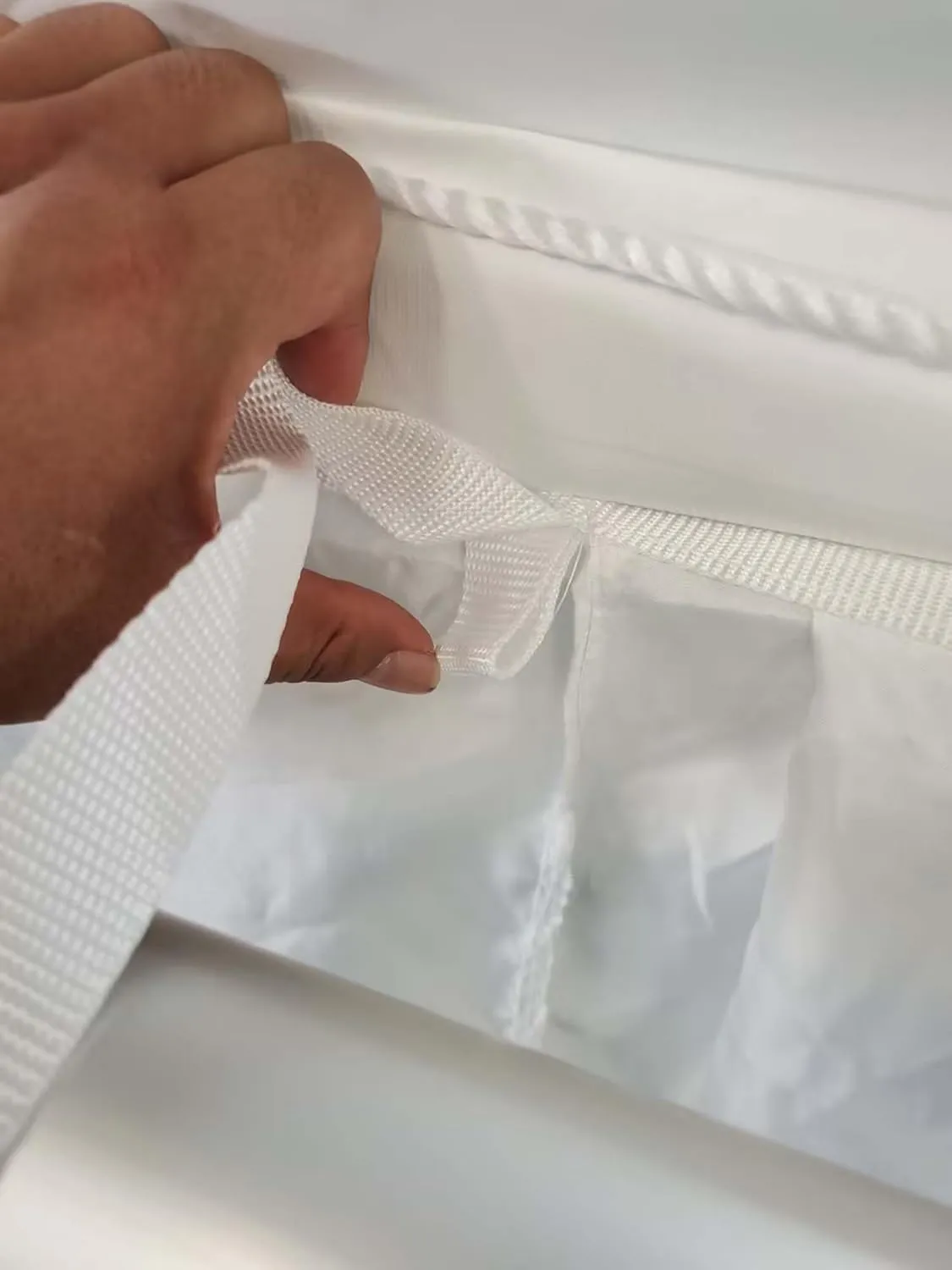 Tent Draping for 40' Hexagon High Peak High Peak Frame Tent Liner in White, Elegant Drapery for Party Tents, Weddings, and Formal Outdoor Events, Durable Flame-Retardant Polyester, Machine Washable