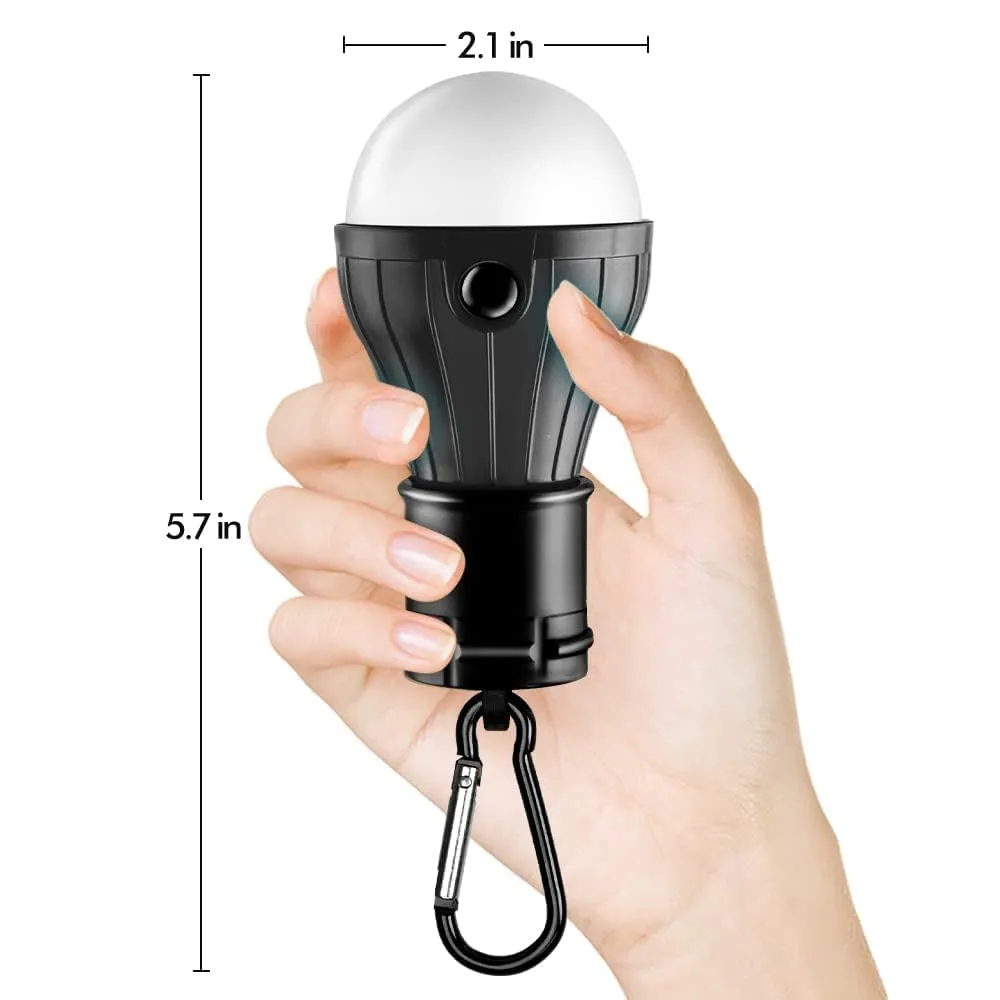Tent Lamp Portable LED Tent Light 4 Packs Hook Hurricane Emergency Lights LED Camping Light Bulb Camping Tent Lantern Bulb Camping Equipment for Camping Hiking Backpacking Fishing Outage