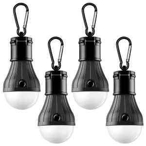 Tent Lamp Portable LED Tent Light 4 Packs Hook Hurricane Emergency Lights LED Camping Light Bulb Camping Tent Lantern Bulb Camping Equipment for Camping Hiking Backpacking Fishing Outage