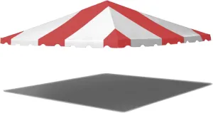 TentandTable 20-Foot x 20-Foot Tent Top | for West Coast Frames | 16oz Block-Out Premium Vinyl | Red/White | Indoor/Outdoor | for Parties, Weddings, and Events | Commercial and Residential Use