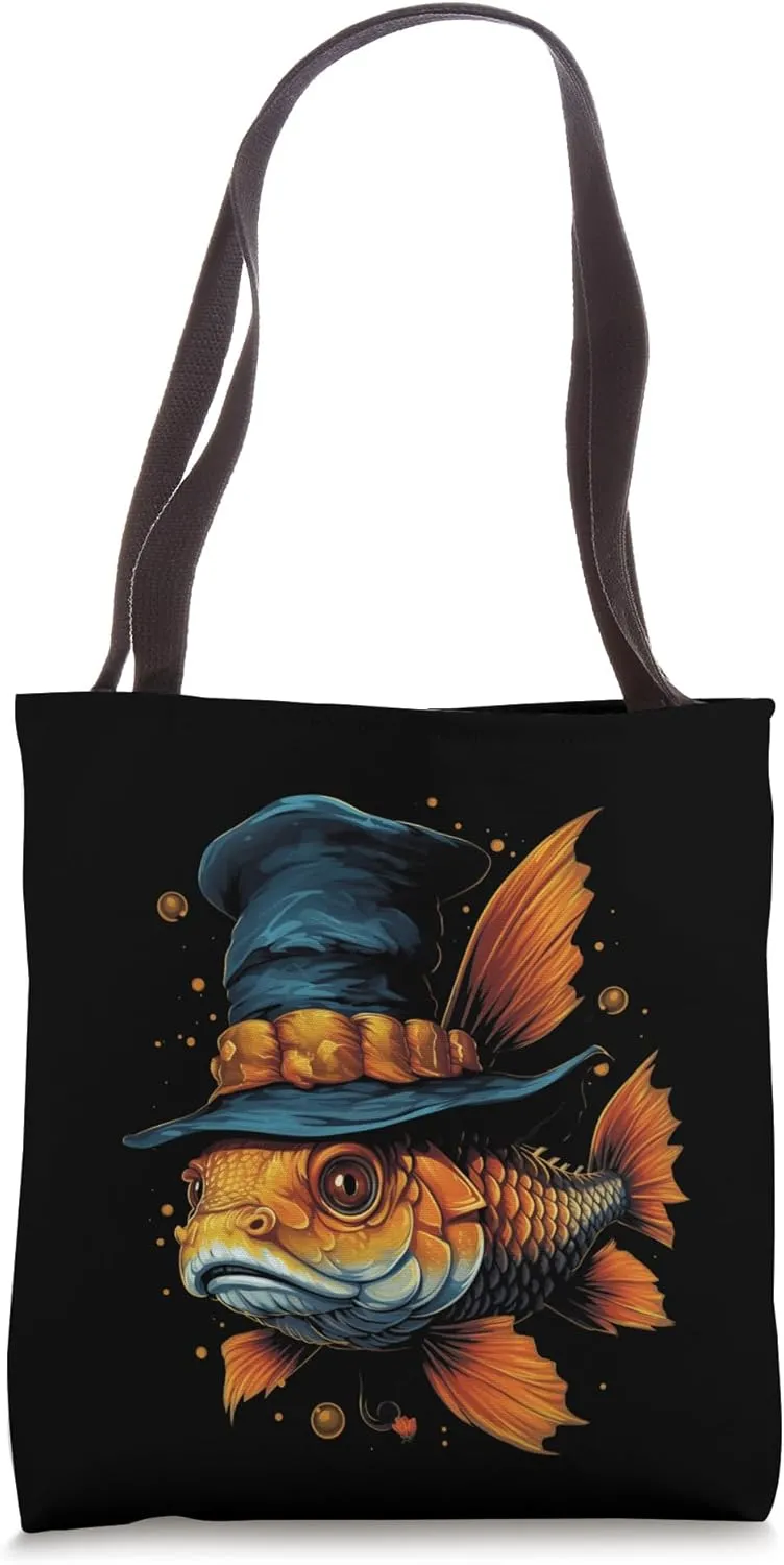 Tiger Barb Fish Halloween Funny Retro Graphic Tote Bag
