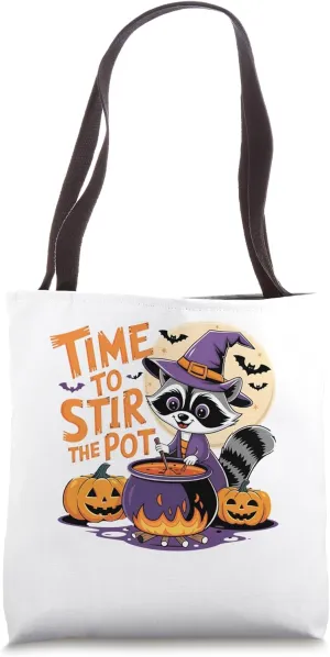 Time To Stir The Pot Raccoon Tote Bag