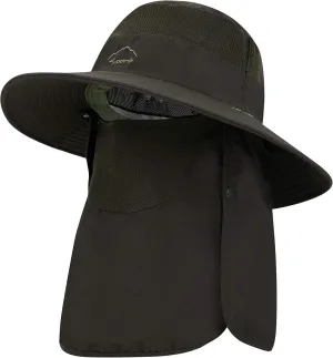 Toppers Womens Mens Sun Hat Rollable UPF 50  Wide Brim Gardening Hat with Neck Flap