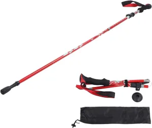 Topyond Outdoor Hiking Poles, Telescopic Collapsible Aluminium Alloy Walking Stick, Multifunctional Unisex Hiking Equipment, with Mud Rest and Storage Bag