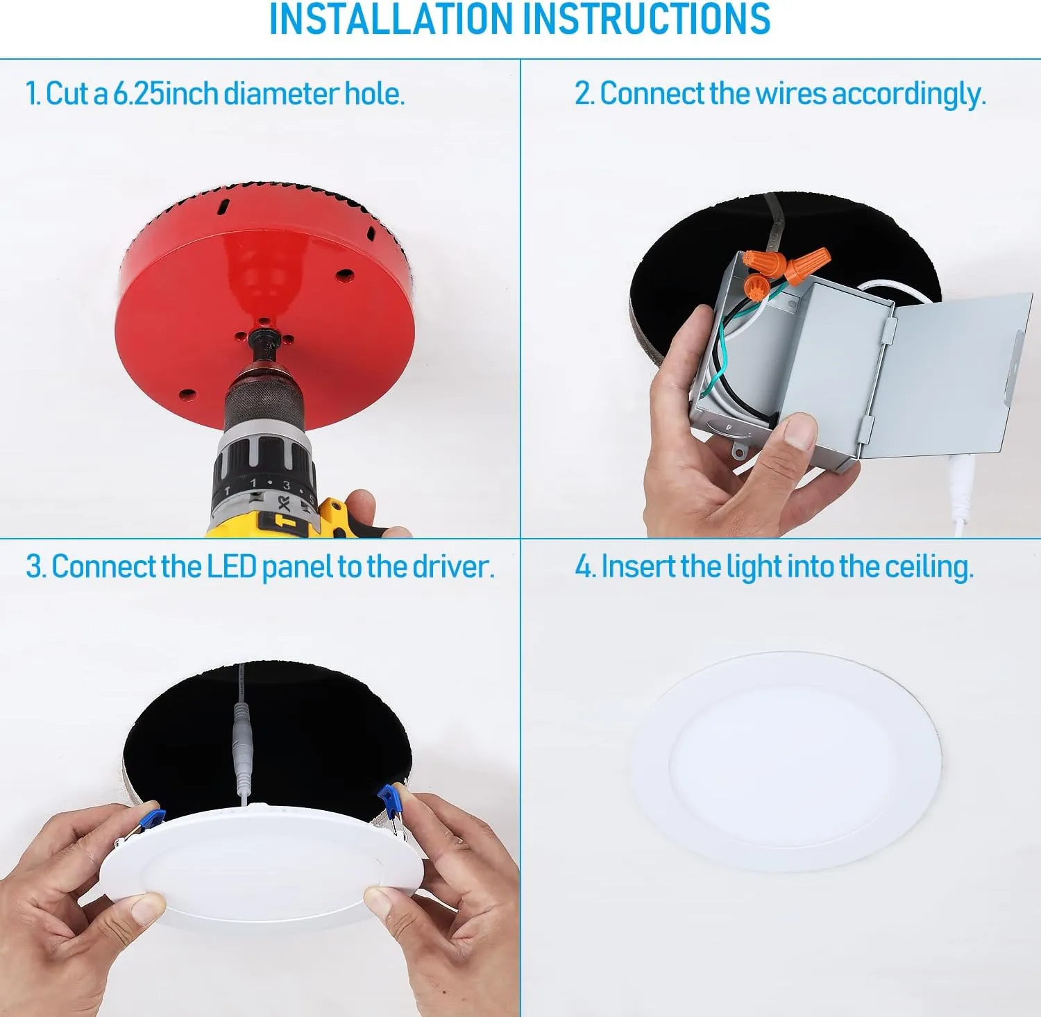 TORCHSTAR 6 Inch Slim Recessed Lighting with Junction Box, Dimmable 12W Ultra-Thin LED Recessed Light, 2700K Soft White, 850LM Basic Series LED Downlight, ETL & Energy Star, Pack of 6