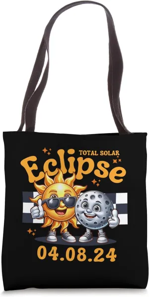 Total Solar Eclipse 04.08.24 Sun Moon Thumbs Up Funny Pals Tote Bag