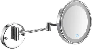 Touch Dimming Switch Makeup Mirror with Lights and Magnification, Chrome LED Wall Mounted Vanity Mirror, Rotable Extendable Shaving Mirror,USB,5X (Color : USB, Size : 3X)