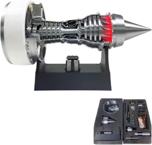 TR900 Turbofan Engine Model Kit - Adjustable Speed Turbojet Engine with Light for DIY Assembly & Mechanical Science Education