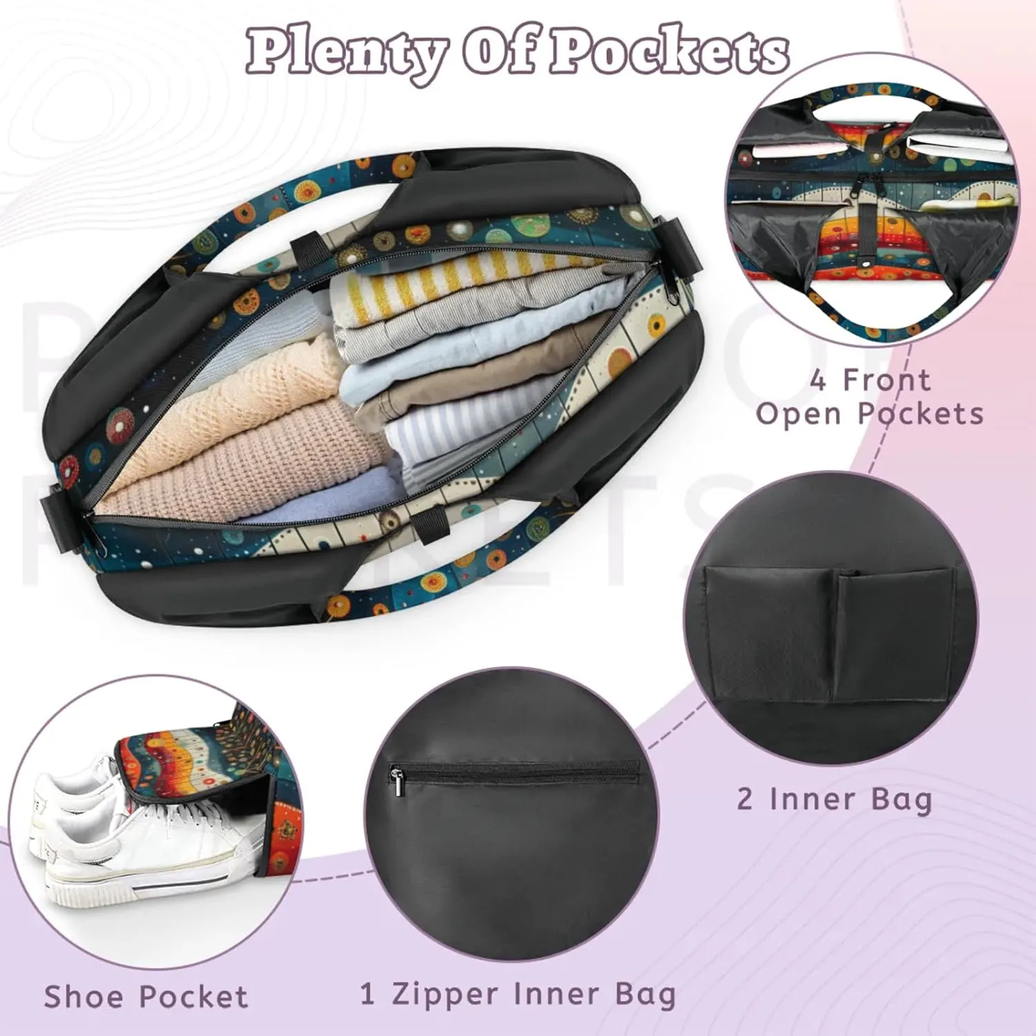 Traditional Christmas Paper Gym Bag Yoga Mat Tote for Women with Shoes Compartment Lightweight Duffle Travel Carrier Wet Dry Storage Pockets Adjustable Pilates Mats Shoulder Bags for Sport Swim