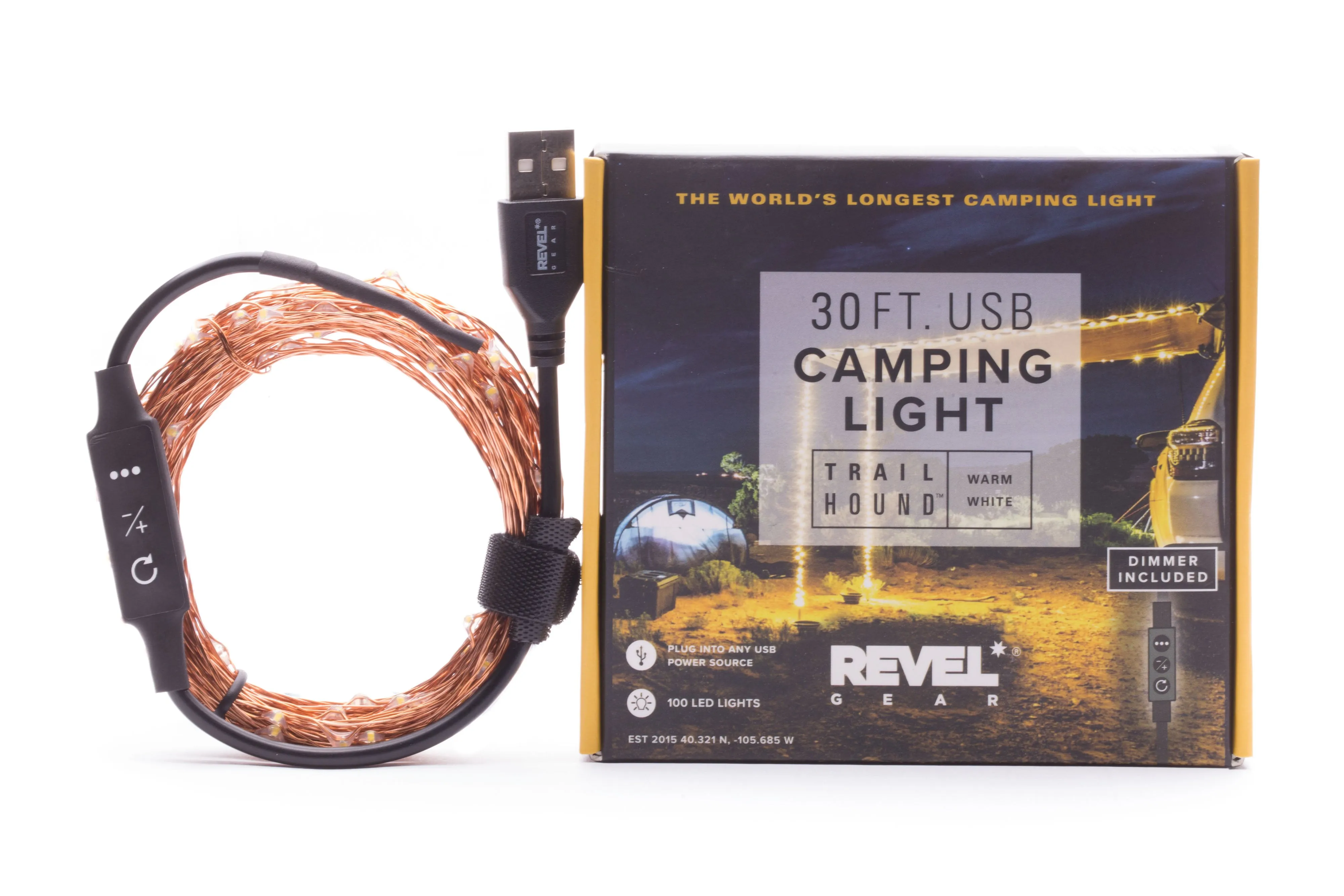 Trail Hound™ 30ft. 100 LED Dimmable USB Camping Light