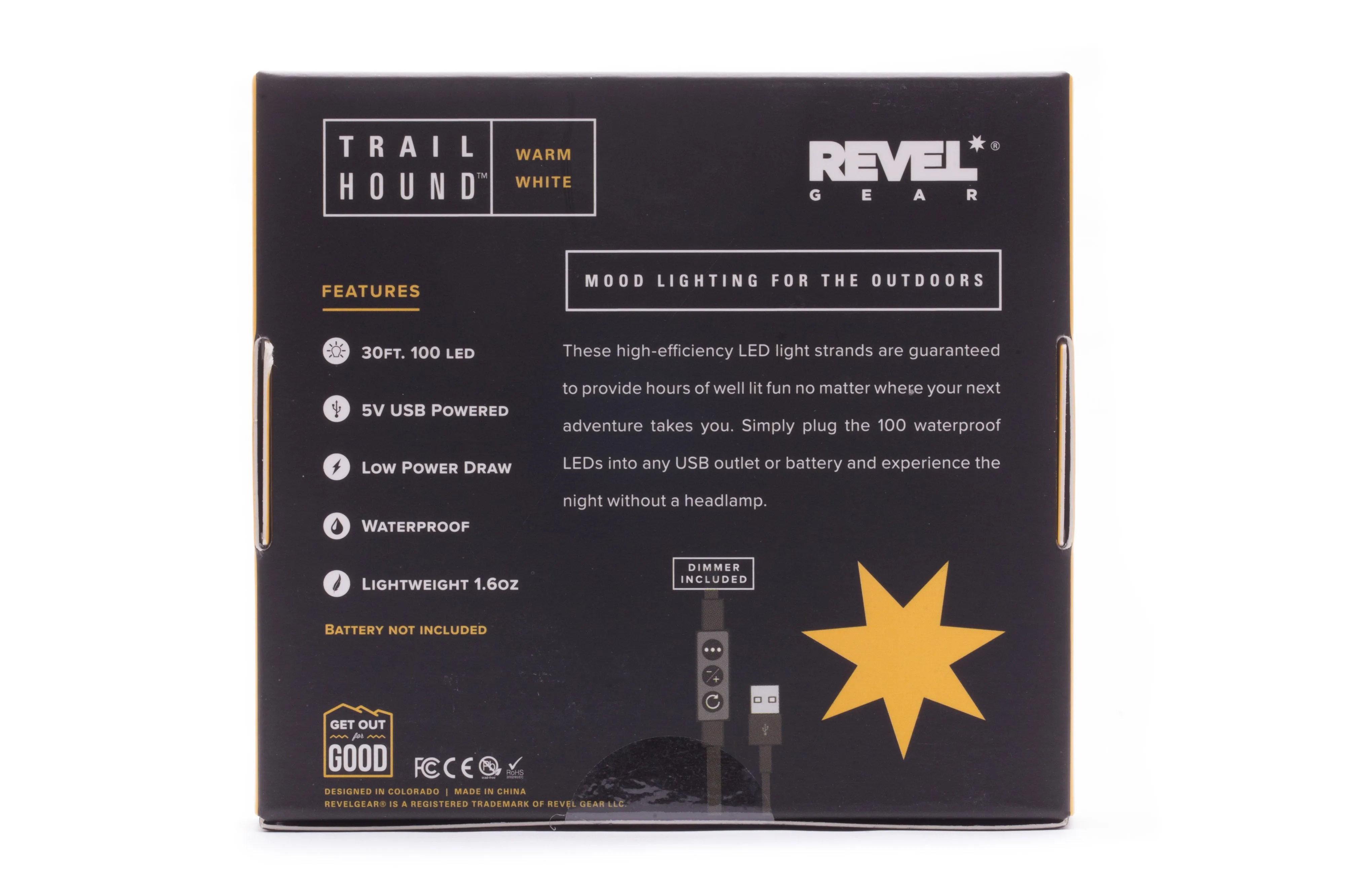 Trail Hound™ 30ft. 100 LED Dimmable USB Camping Light