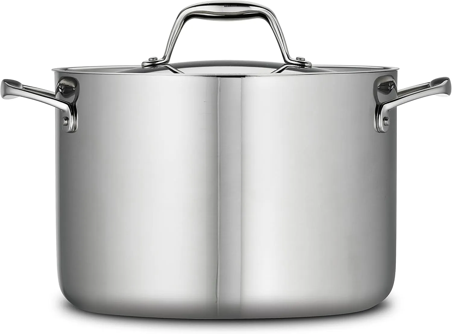 Tramontina Tri-Ply Clad Stainless Steel 8-Quart Stock Pot with Lid, Induction-Ready Pasta Pot, Dishwasher-Safe, NSF-Certified, Made in Brazil