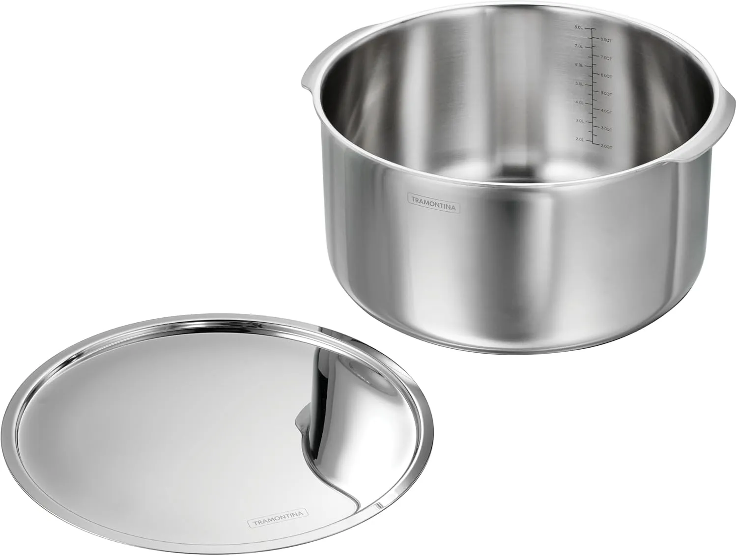 Tramontina Utsava 9.5-Quart Tri-Ply Clad Stainless Steel Tope with Lid, Extra Large Patila Pot for Indian Cooking