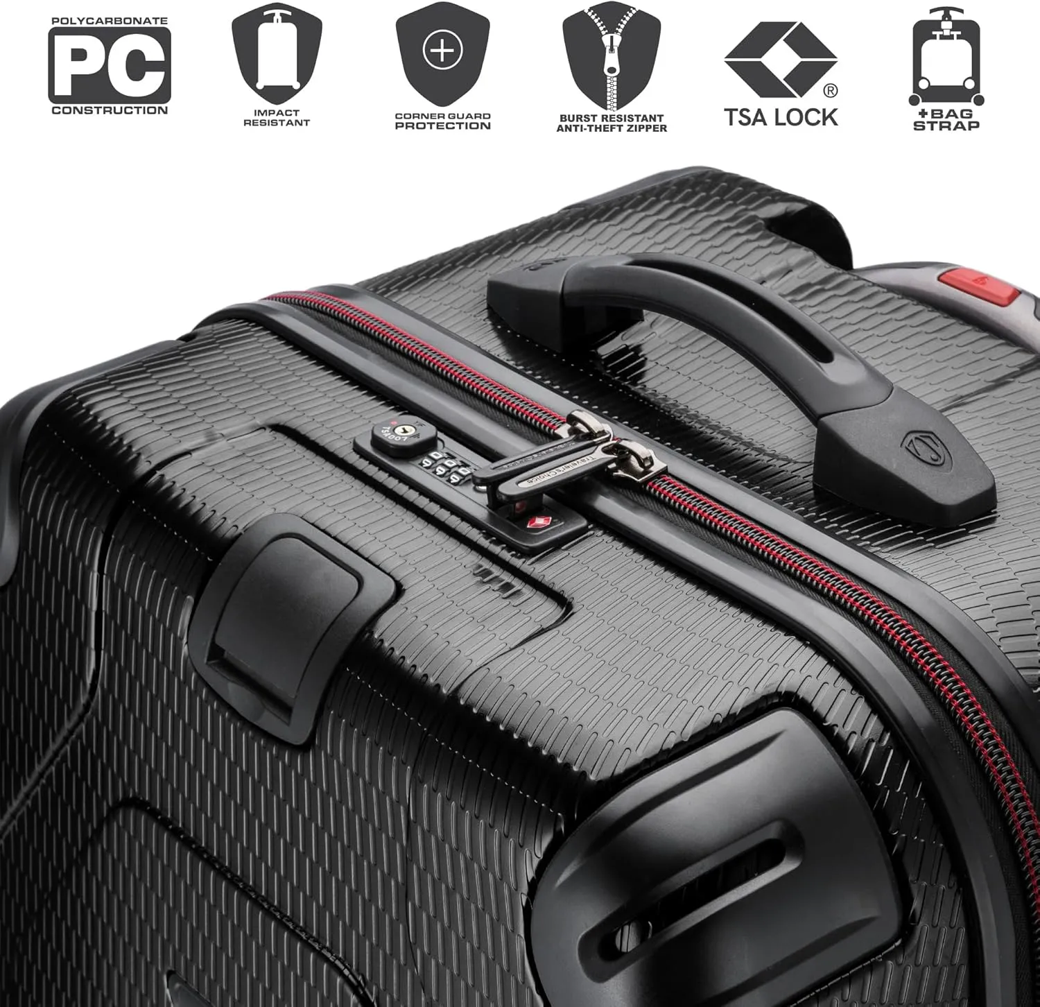 Traveler's Choice Maxporter II Hardside Polycarbonate Suitcase with Spinner Wheels, Red, 30" Trunk Luggage