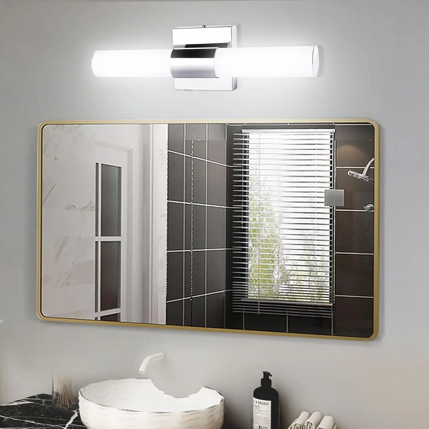 TRLIFE Modern LED Vanity Light - 18.1" x 6" Dimmable, 10W Cool White 6000K Bathroom Vanity Mirror Front Light Fixture