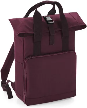 Twin Handle Roll-Top Backpack BG118 - Polyester Rucksack Travelling Bag - Burgundy