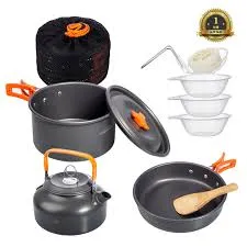Ultralight Camping Pots Cookware Set Portable Outdoor Camp Cooking Tableware for Hiking Trekking Picnic Fishing Mountaineering
