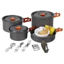 Ultralight Camping Pots Cookware Set Portable Outdoor Camp Cooking Tableware for Hiking Trekking Picnic Fishing Mountaineering