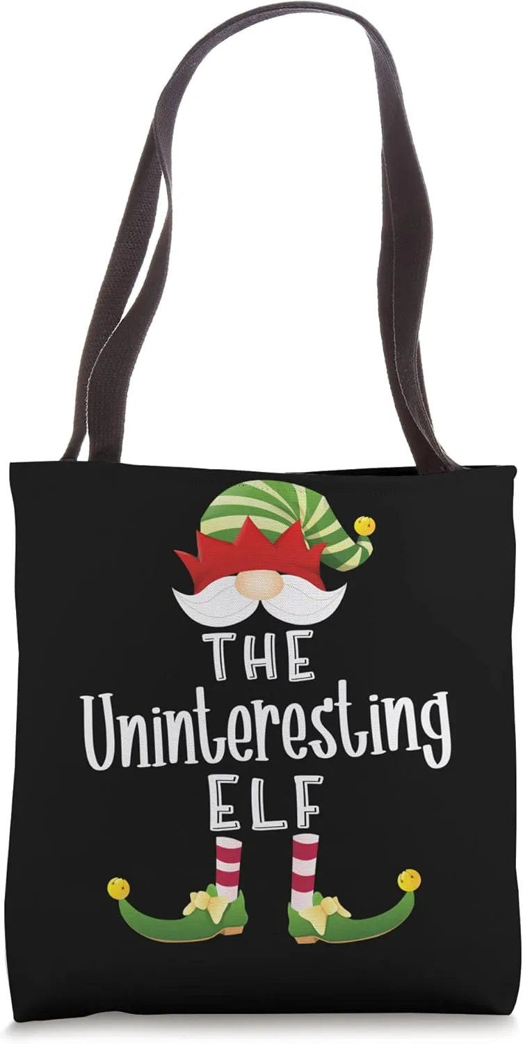Uninteresting Elf Group Christmas Funny Pajama Party Tote Bag