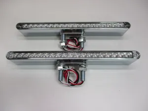 United Pacific (2) 12" L Clear Lens Amber LED Double Face Truck Semi Trailer Light Bars /3 Wire