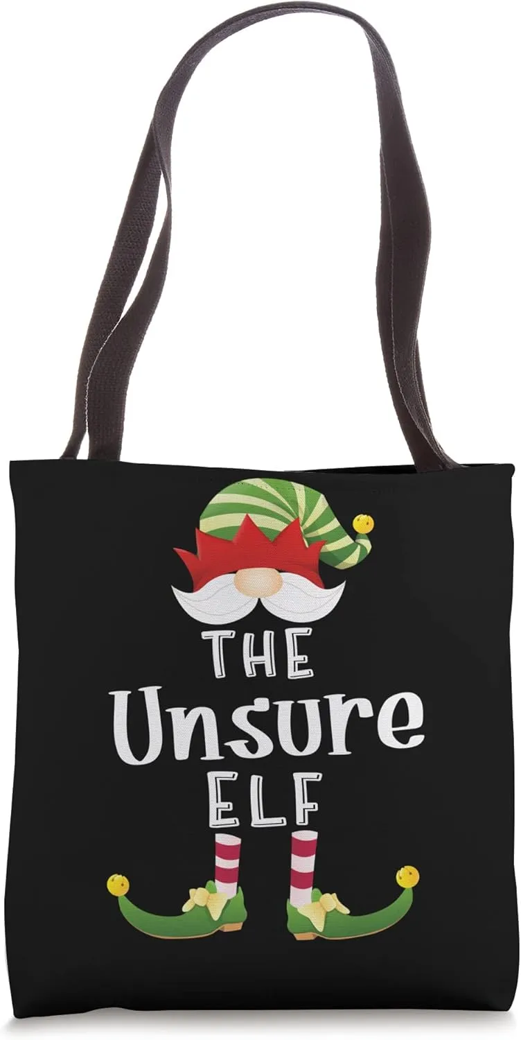 Unsure Elf Group Christmas Funny Pajama Party Tote Bag