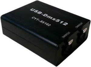 USB-DMX Controller Stage Lighting DMX512 Controller Support MA OnPC Freestyler 3D DJ USB DMX Interface, Black