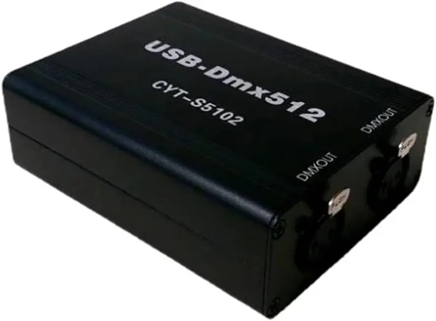 USB-DMX Controller Stage Lighting DMX512 Controller Support MA OnPC Freestyler 3D DJ USB DMX Interface, Black