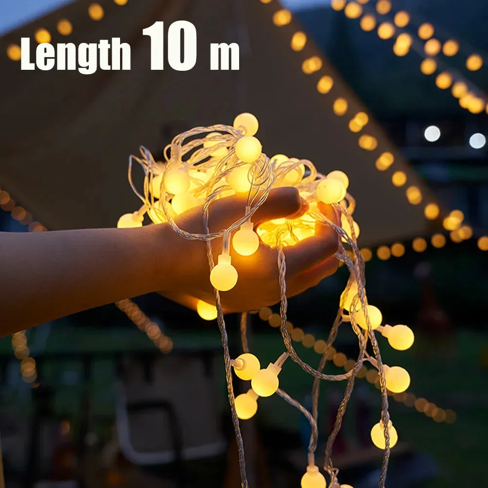 USB Powered Waterproof Crystal Globe String Lights: Outdoor Camping Lamp for Tents and Patios