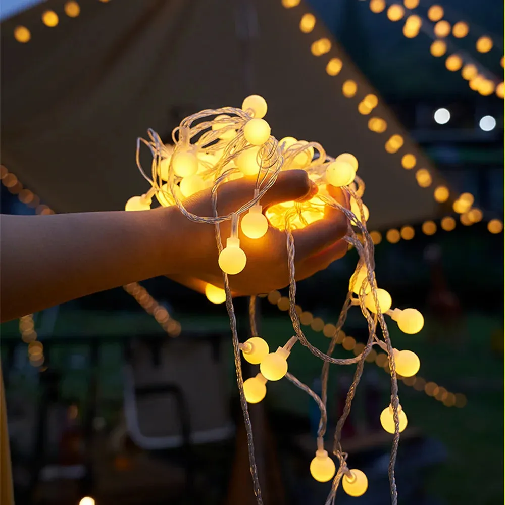 USB Powered Waterproof Crystal Globe String Lights: Outdoor Camping Lamp for Tents and Patios