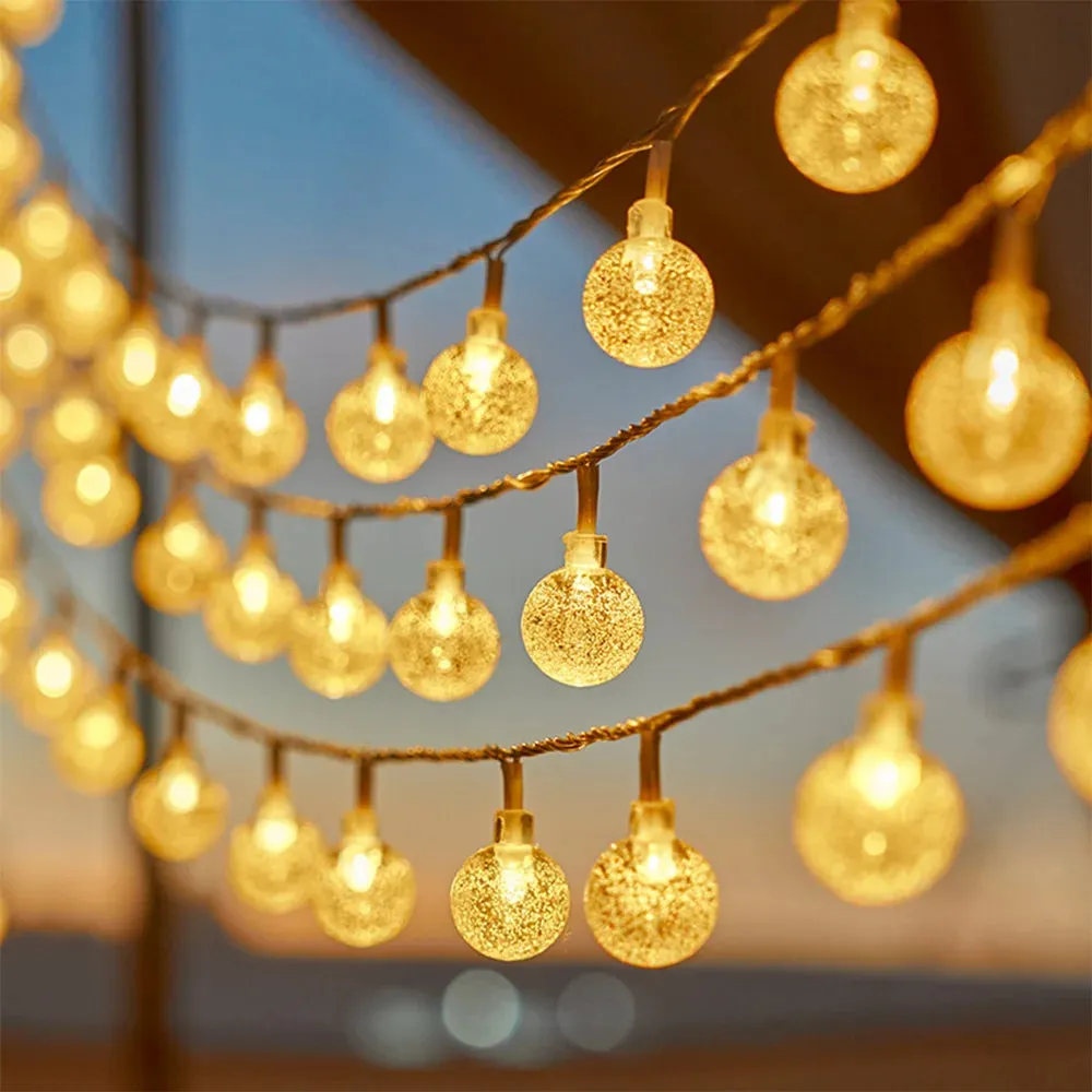 USB Powered Waterproof Crystal Globe String Lights: Outdoor Camping Lamp for Tents and Patios